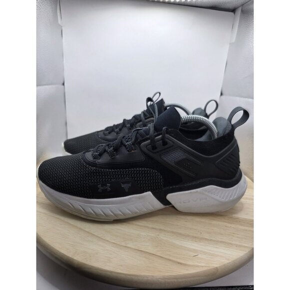Under Armour Project Rock 5 Black Training 3025435-003 UK 8.5 US 9.5 EUC - Picture 1 of 8